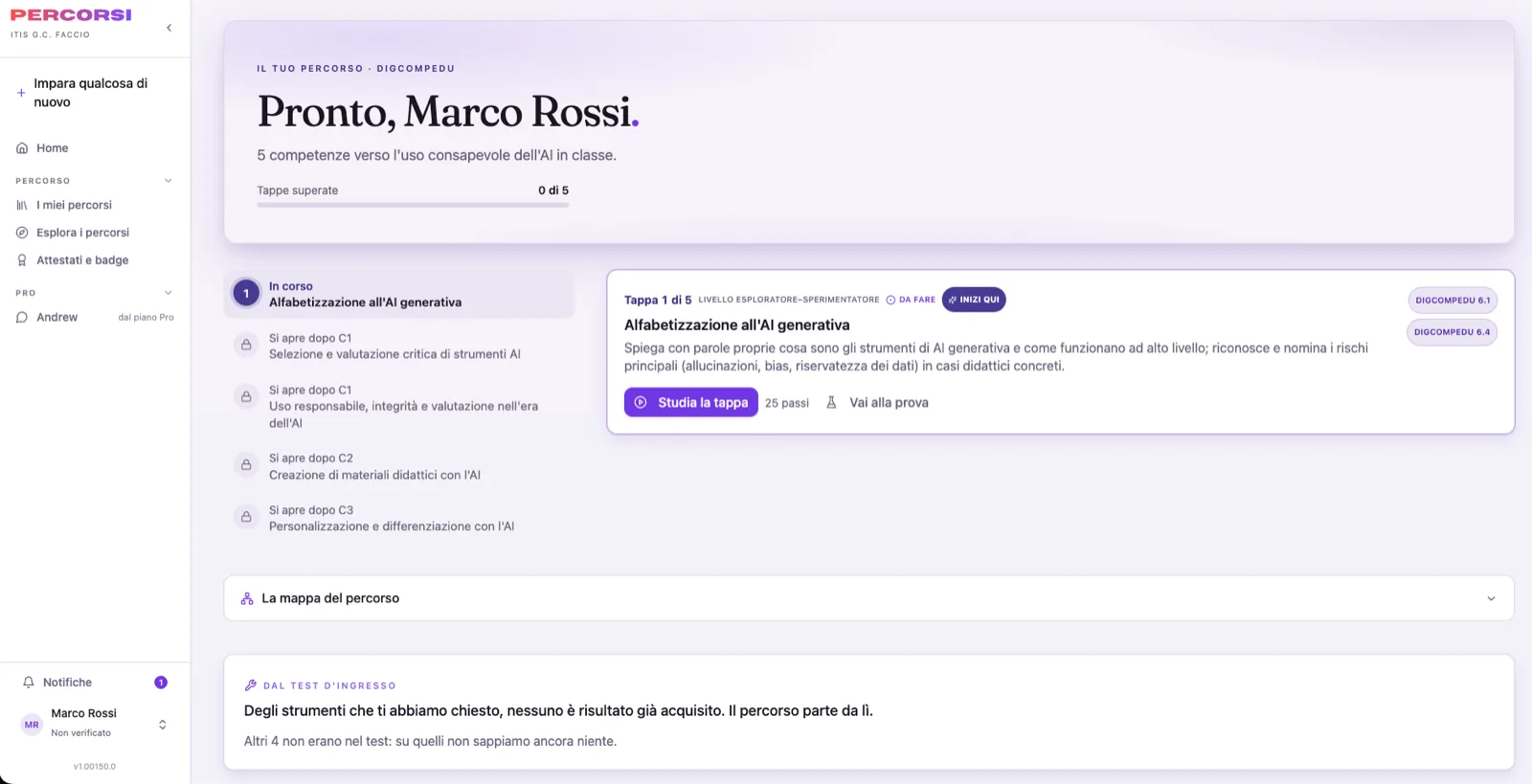 Percorsi: un percorso con le sue tappe